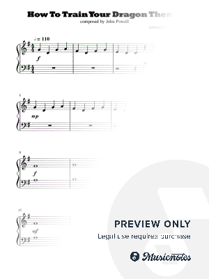 Test Drive from How to Train Your Dragon (Elementary Level) Easy Piano Solo Sheet Music