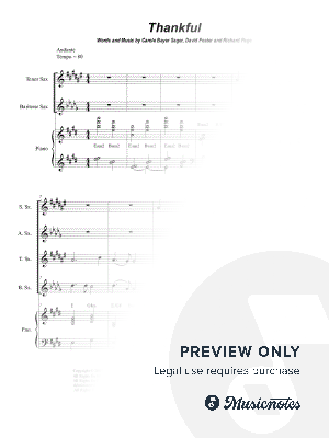 Thankful (Saxophone Quartet and Piano)
