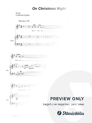 On Christmas Night (Unison choir - High Key)