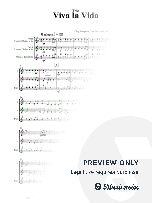 Viva la Vida - Coldplay - Brass Trio - Eb