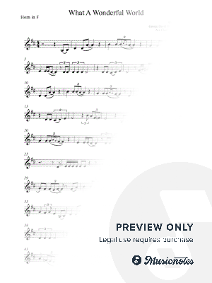 What a Wonderful World - Louis Armstrong - Advanced FRENCH HORN (full version)