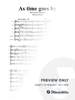 As time goes by - from Casablanca - String Quintet - Eb