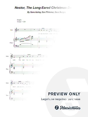 Nestor, the Long-Eared Christmas Donkey (Vocal solo with added Tenor and Bass solo)