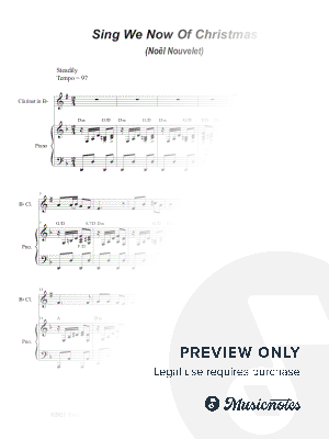 Sing We Now Of Christmas (Noël Nouvelet) (Bb-Clarinet solo and Piano)