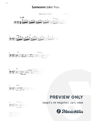 Someone Like You - Bassoon Solo - W/Chords