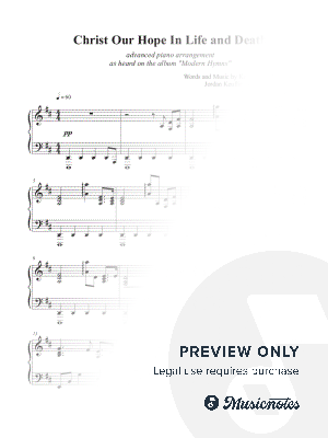 Christ Our Hope in Life and Death (piano solo D major)
