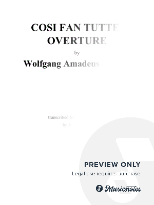 Mozart: Cosi fan tutte, Overture