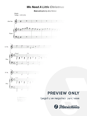 We Need a Little Christmas (Duet for Soprano and Alto Saxophone)