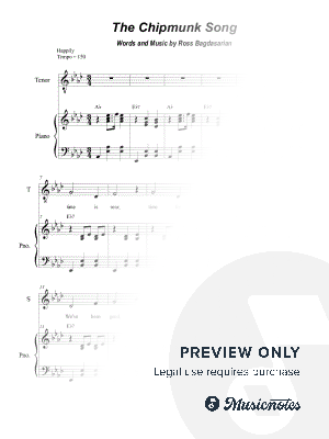 The Chipmunk Song (2-part choir - (Soprano and Tenor)
