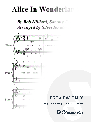 Alice In Wonderland Beginner Piano