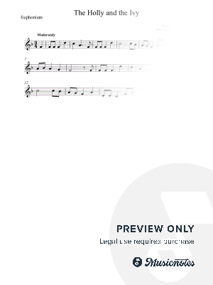 The Holly and the Ivy - Easy EUPHONIUM