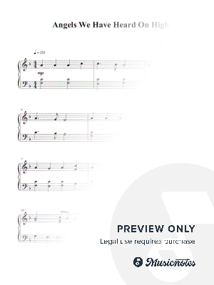 Angels We Have Heard On High (Gloria In Excelsis Deo) early intermediate piano