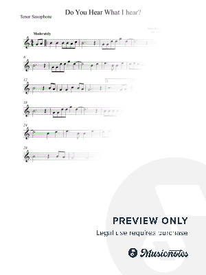 Do You Hear What I Hear? - Noel Regney - Easy Solo Tenor Saxophone