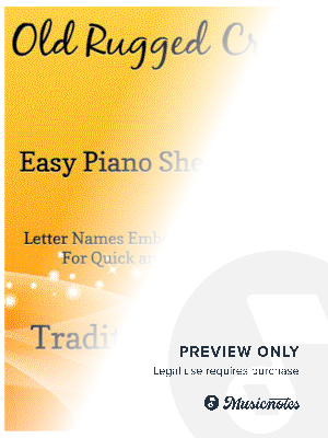 Old Rugged Cross Easy Piano Sheet Music