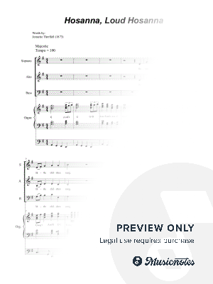 Hosanna, Loud Hosanna (SAB - Organ accompaniment)