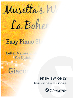 Musetta's Waltz La Boheme Easy Piano Sheet Music