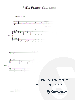 I Will Praise You, Lord (Unison choir)