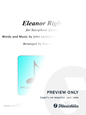 Eleanor Rigby - SATB or AATB Saxophone Quartet