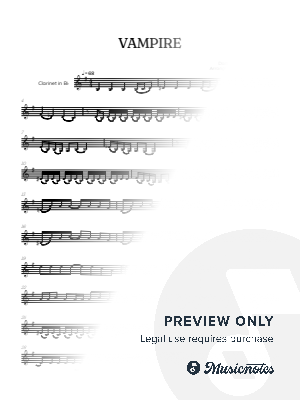 Olivia Rodrigo • Vampire • clarinet in Bb sheet music