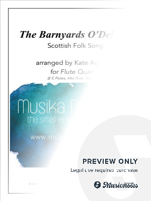 The Barnyards O'Delgaty - for Flute Quartet (2 C Flutes, Alto and Bass Flutes)