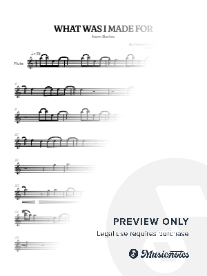 Billie Eilish • What Was I Made For? from Barbie • flute sheet music