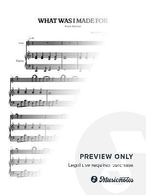 Billie Eilish • What Was I Made For? from Barbie • flute sheet music with piano accompaniment