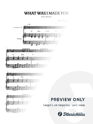 Billie Eilish • What Was I Made For? from Barbie • trumpet sheet music with piano accompaniment [chords]