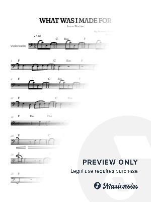 Billie Eilish • What Was I Made For? from Barbie • cello sheet music [chords]