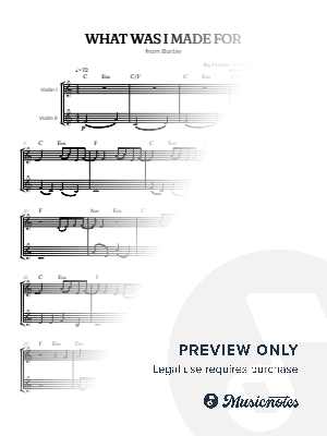 Billie Eilish • What Was I Made For? from Barbie • violin duet sheet music [chords]