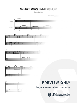 Billie Eilish • What Was I Made For? from Barbie • viola duet sheet music