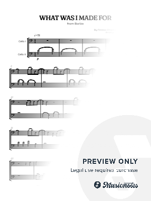 Billie Eilish • What Was I Made For? from Barbie • violoncello duet sheet music