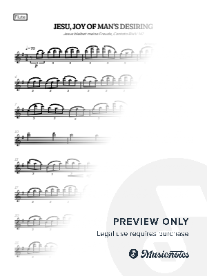 JS Bach • Jesu Joy of Man's Desiring | flute sheet music
