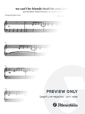 we can't be friends (wait for your love) [easy, in C, 2 pages]