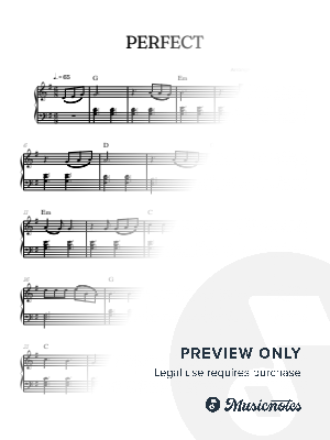 Ed Sheeran • Perfect | easy piano sheet music [chords]