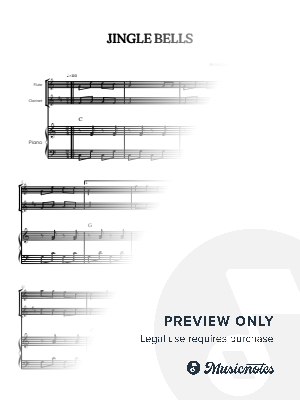 Jingle Bells • Christmas Song | flute, clarinet and piano trio sheet music [chords]