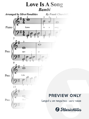 Love Is a Song Easy Piano