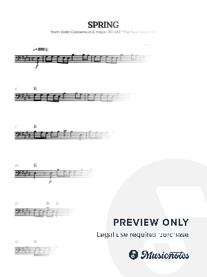 Vivaldi • The Four Seasons: Spring | cello sheet music (chords)