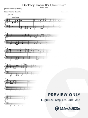 Do They Know It's Christmas? (Band Aid) - Easy Piano (Fingering Included)