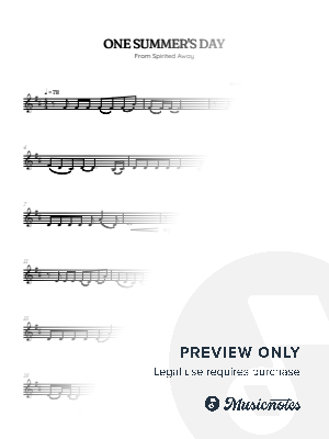 Joe Hisaishi • One Summer's Day from Spirited away | clarinet sheet music