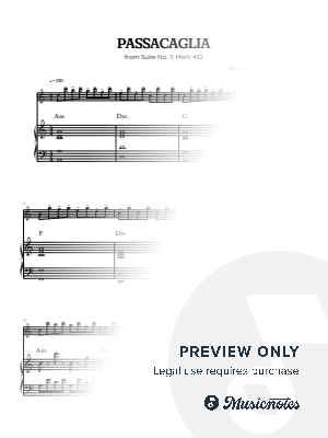Handel-Halvorsen • Passacaglia | flute sheet music w/ piano accompaniment (chords)
