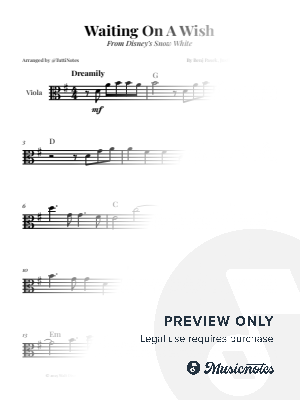 Waiting on a Wish | EASY VIOLA SOLO