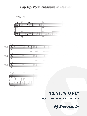 Lay Up Your Treasure In Heaven (Unison choir)