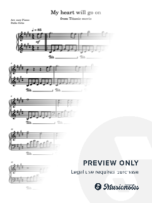 My Heart Will Go On for easy piano