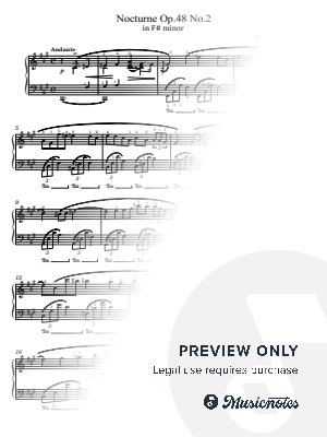 Chopin, Nocturne Op.48 No.2 in F# minor, Original With Fingering