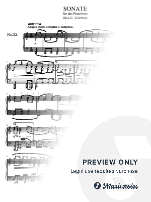 Beethoven, Piano Sonata No.32 Op.111, II. Arietta, Original With Fingering