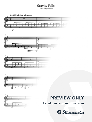 Gravity Falls (main Theme), for Easy Piano
