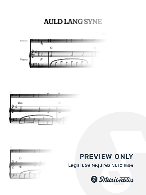 Auld Lang Syne • New Year's Anthem | bassoon and piano sheet music (chords)