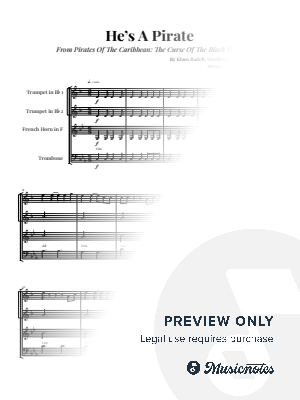 He's A Pirate - Pirates of the Caribbean | BRASS QUARTET (with Chords)