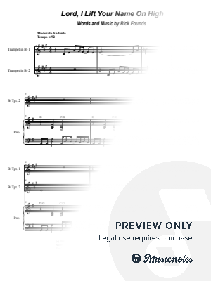 Lord, I Lift Your Name on High (Duet for Bb-Trumpet)