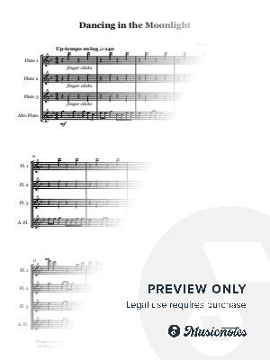 Dancing In The Moonlight by Thin Lizzy - Flute quartet